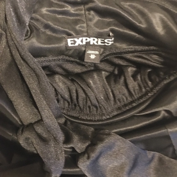 Beautiful satin-like black xback maxi/gown - Picture 3 of 4